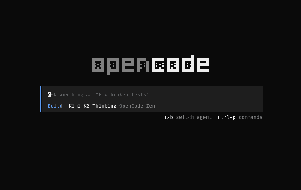 OpenCode terminal interface showing the AI assistant in action